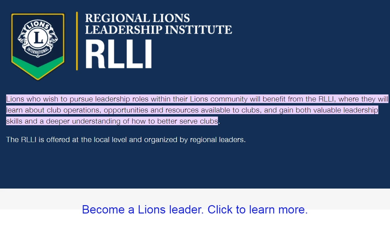 Become a Lions Leader